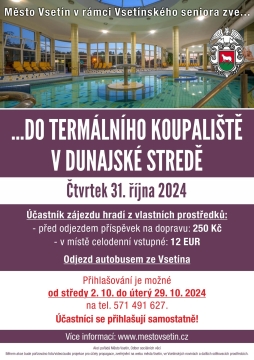 Vsetínský senior zve do Thermalparku Dunajská Streda